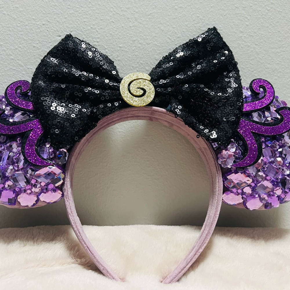 Disney Ears Rhinestones Purple Octopus Handmade - Picture 3 of 5